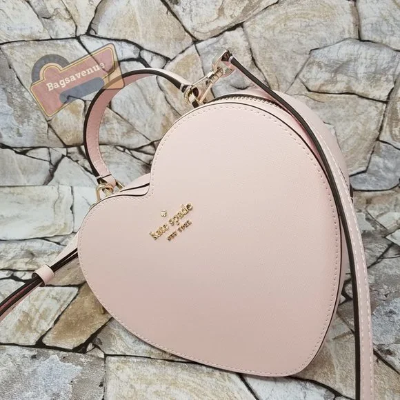 Heart Love Shack Purse Chalk Pink Crossbody Kate Spade #bagsavenue #authentic - Picture 8 of 12
